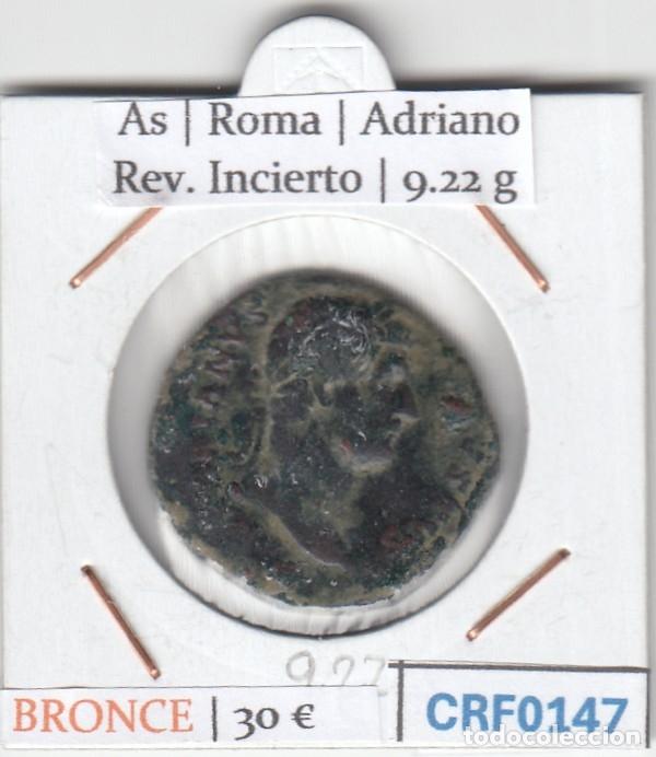 Monedas Imperio romano: CRF0147 MONEDA AS ROMA ADRIANO REVERSO INCIERTO