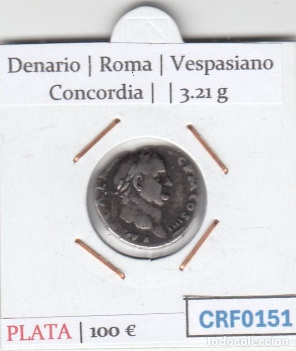 Monedas Imperio romano: CRF0151 MONEDA DENARIO ROMA VESPASIANO CONCORDIA