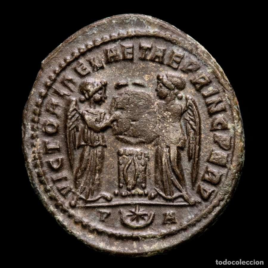 Roman Empire Coins: Constantino I Follis Arles VICTORIAE LAETAE PRINC PERP / P⊎A (346)