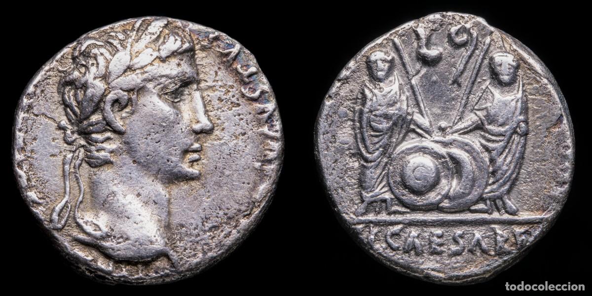 Monedas Imperio romano: Augustus Denarius - C L CAESARES AVGVSTI F COS DESIG PRINC IVVENT - 17 mm / 3,60 gr.