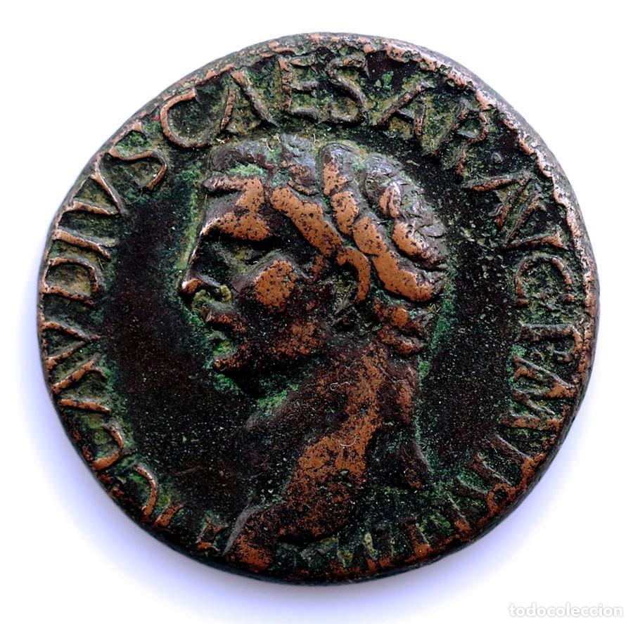Monedas Imperio romano: SC-Roma-Claudio. As, Ceca de Roma 41-50 d.C. Cobre 12,3 g. Escasa