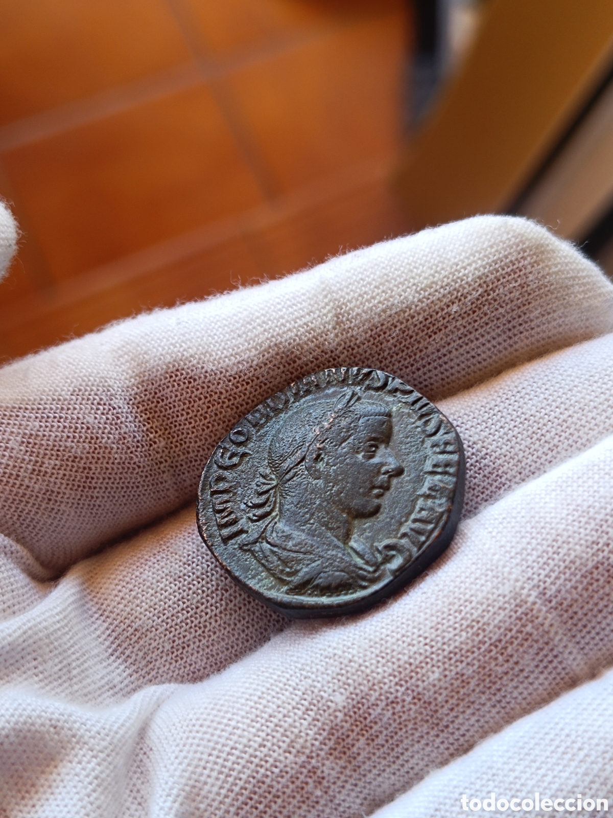 Monedas Imperio romano: Sestercio Gordiano Roma 241-244 d.C. J&uacute;piter