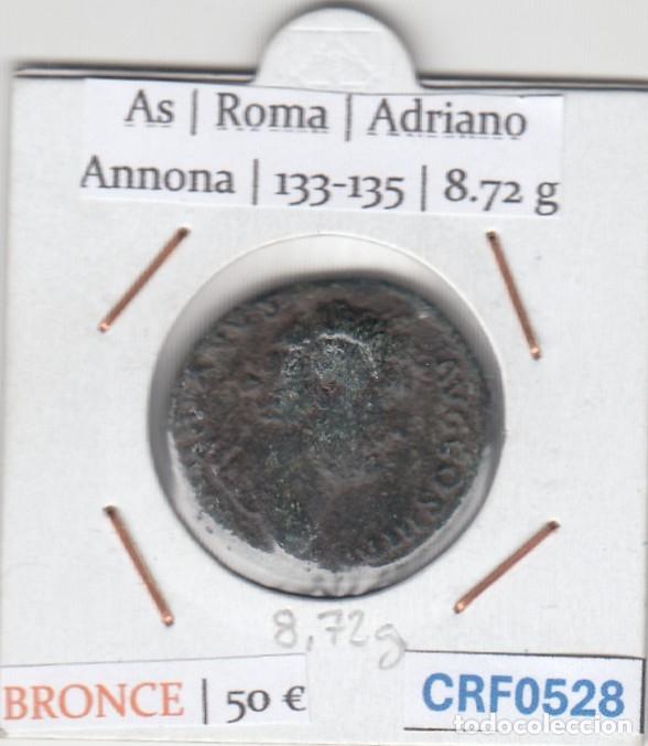 Monedas Imperio romano: CRF0528 MONEDA AS ROMA ADRIANO ANNONA 133-135