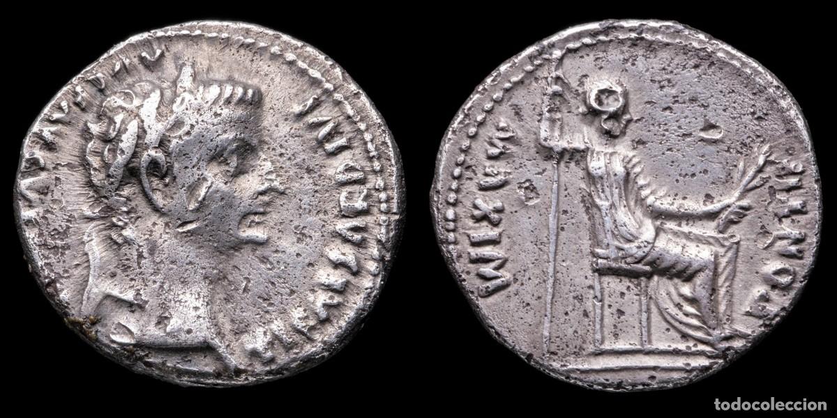 Monedas Imperio romano: Tiberius Denarius - PONTIF MAXIM - 18 mm / 3,74 gr.