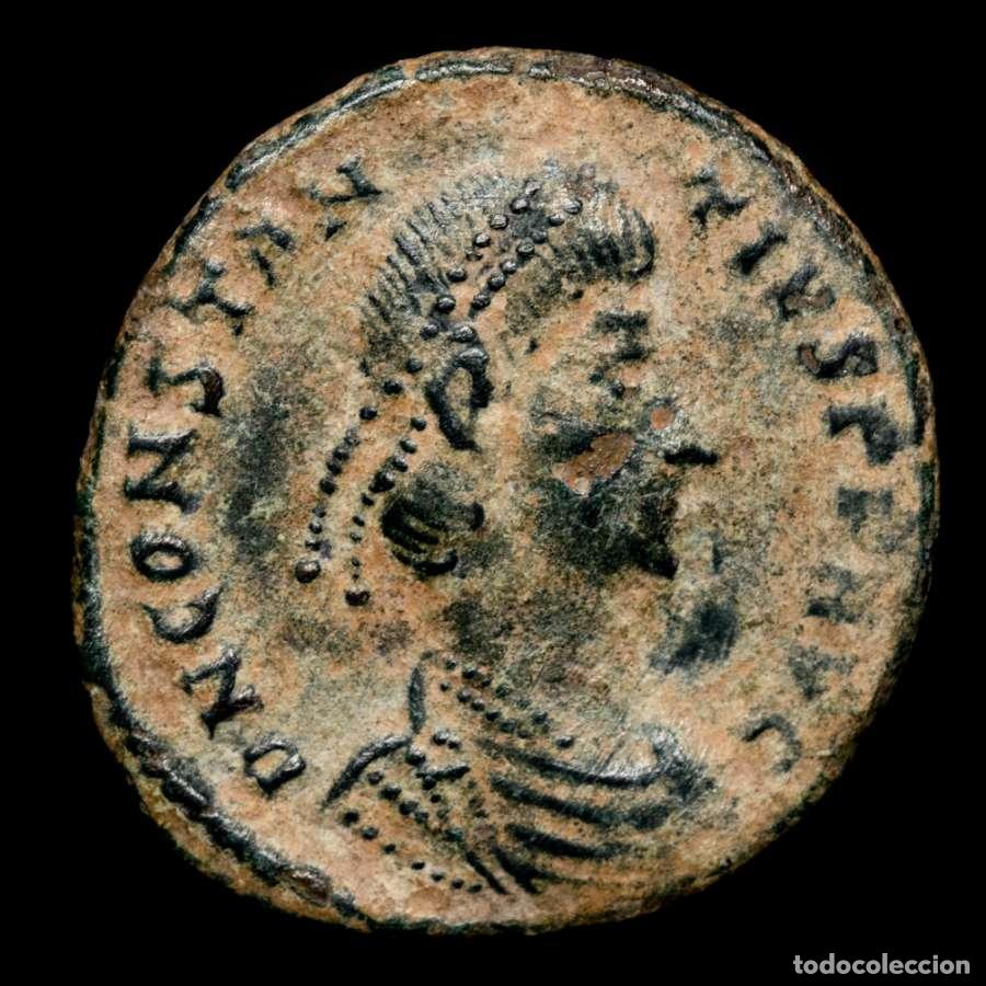 Monedas Imperio romano: Constancio II, AE19. Arles. 353-355 d.C. FEL TEMP REPARATIO/D//TCON