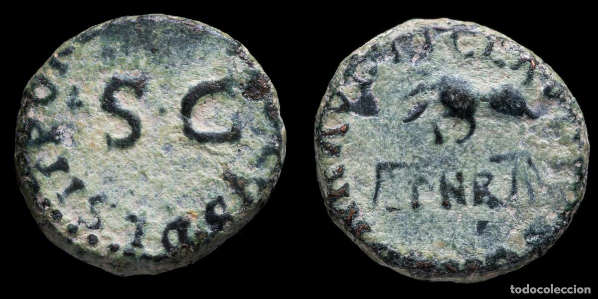 Monedas Imperio romano: Claudius Quadrans - PON M TR P IMP COS DES IT - 14 mm / 2,97 gr.