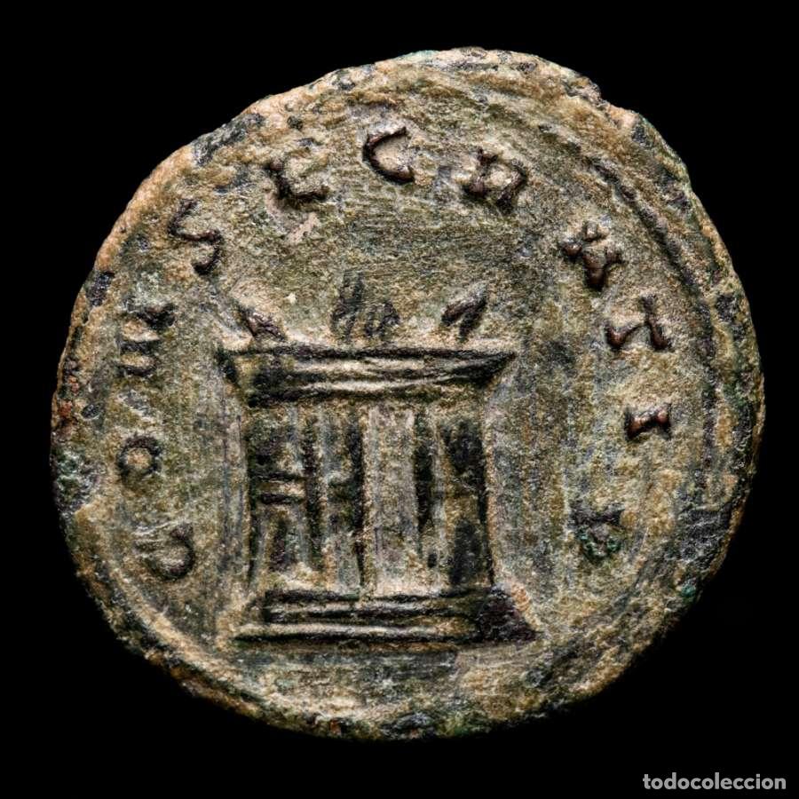 Monedas Imperio romano: Divo Claudio II (268-270) Antoniniano Roma CONSECRATIO Altar (3306)