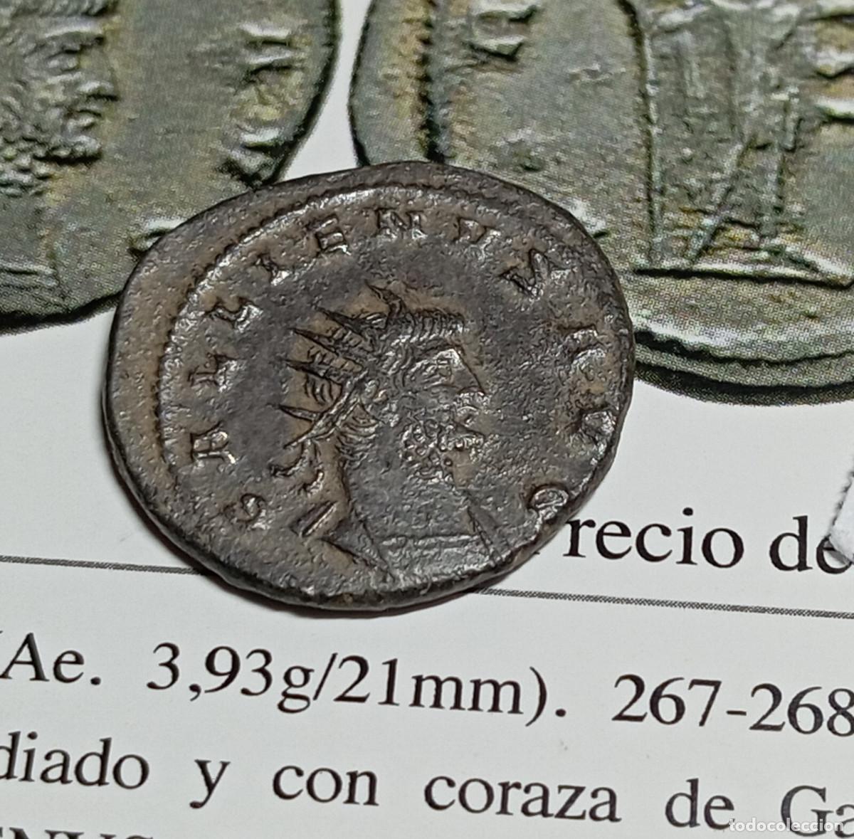 Monedas Imperio romano: Moneda romana GALIENO Antoniniano Ae. 3,93 g/21 mm 267-268 DC Antioqu&iacute;a (RIC 669)