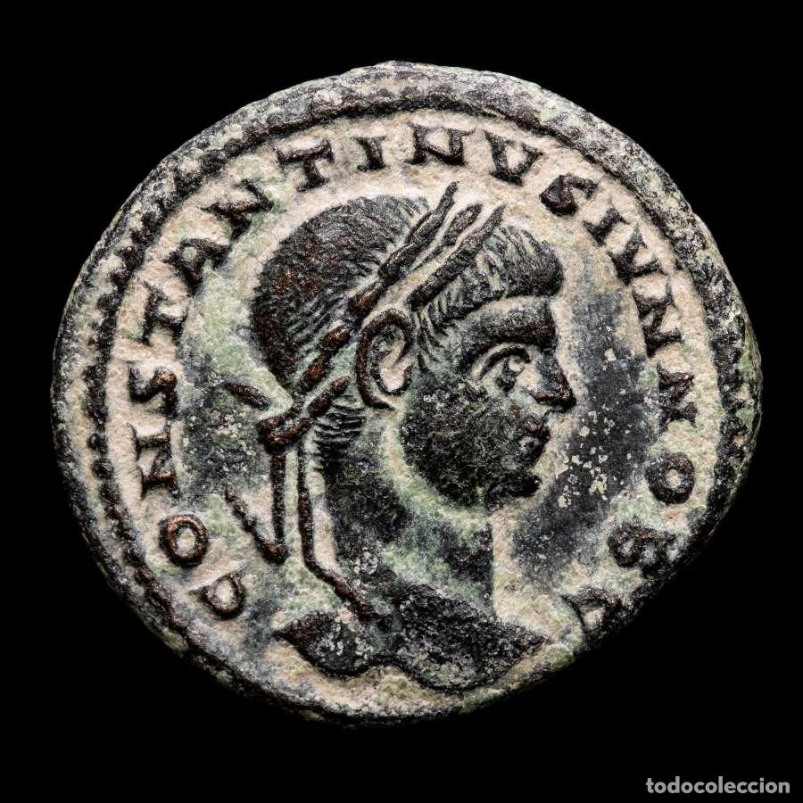 Monedas Imperio romano: Constantino II 316-337 dC. &AElig; Follis. Arles. CAESARVM NOSTRORVM QA.