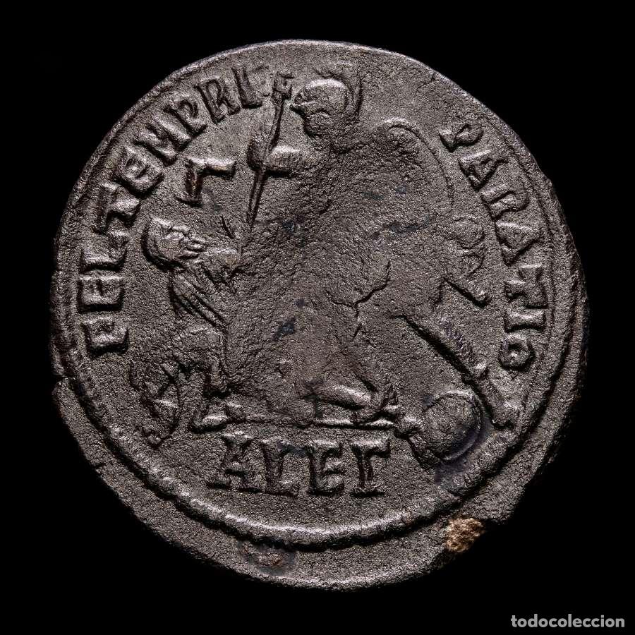 Monedas Imperio romano: Constancio II (337-361 dC) AE Maiorina. ALE&Gamma; FEL TEMP REPARATIO - &Gamma;
