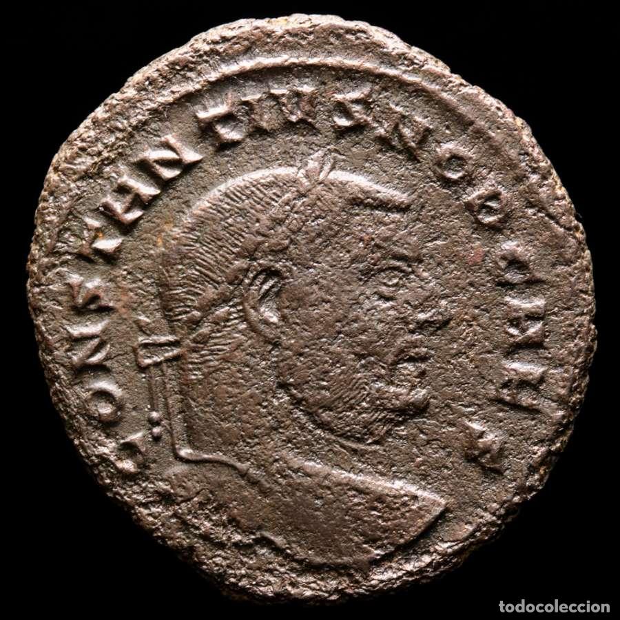 Monedas Imperio romano: Constancio I Cesar Follis Cartago SALVIS AVGG ET CAESS FEL KART / &Gamma;