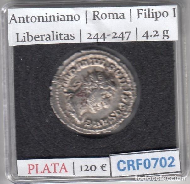 Monedas Imperio romano: CRF0702 MONEDA ANTONINIANO ROMA FILIPO I LIBERALITAS 244-247