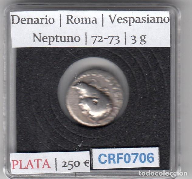 Monedas Imperio romano: CRF0706 MONEDA DENARIO ROMA VESPASIANO NEPTUNO 72-73