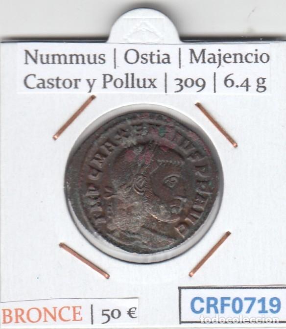 Monedas Imperio romano: CRF0719 MONEDA NUMMUS OSTIA MAJENCIO CASTOR Y POLLUX 309