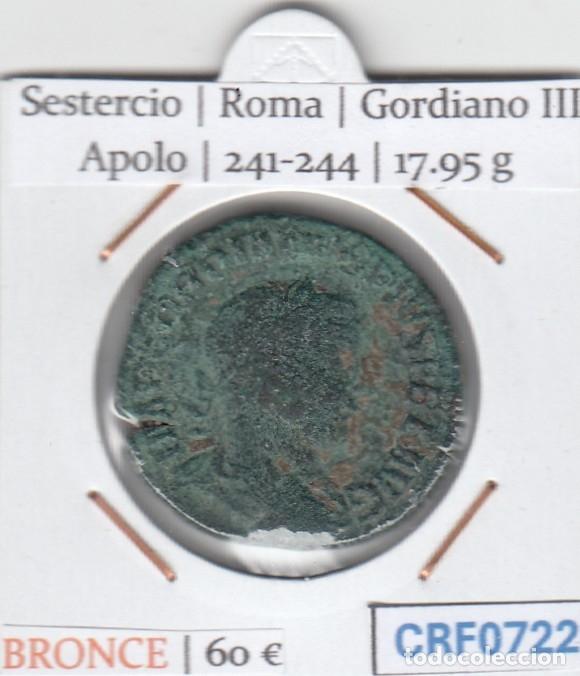 Monedas Imperio romano: CRF0722 MONEDA SESTERCIO ROMA GORDIANO III APOLO 214-244
