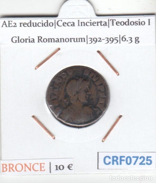 Monedas Imperio romano: CRF0725 MONEDA AE2 REDUCIDO CECA INCIERTA TEODOSIO I GLORIA ROMANORUM 392-395