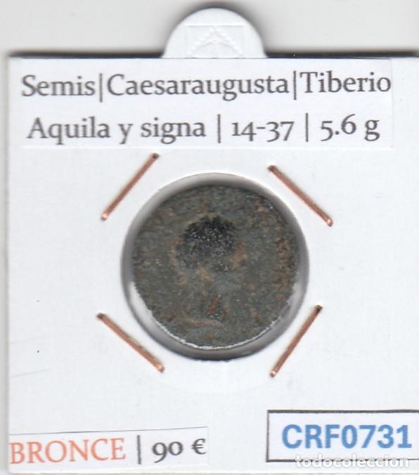 Monedas Imperio romano: CRF0731 MONEDA SEMIS CAESARAUGUSTA TIBERIO AQUILA Y SIGNA 14-37