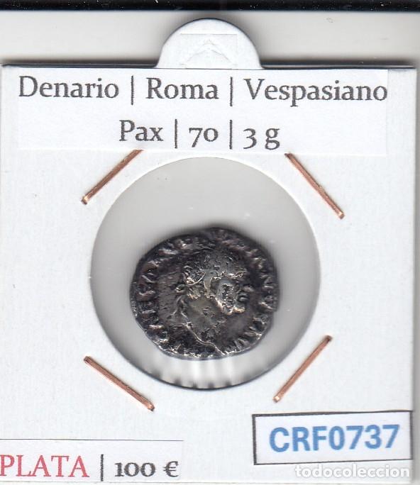 Monedas Imperio romano: CRF0737 MONEDA DENARIO ROMA VESPASIANO PAX 70