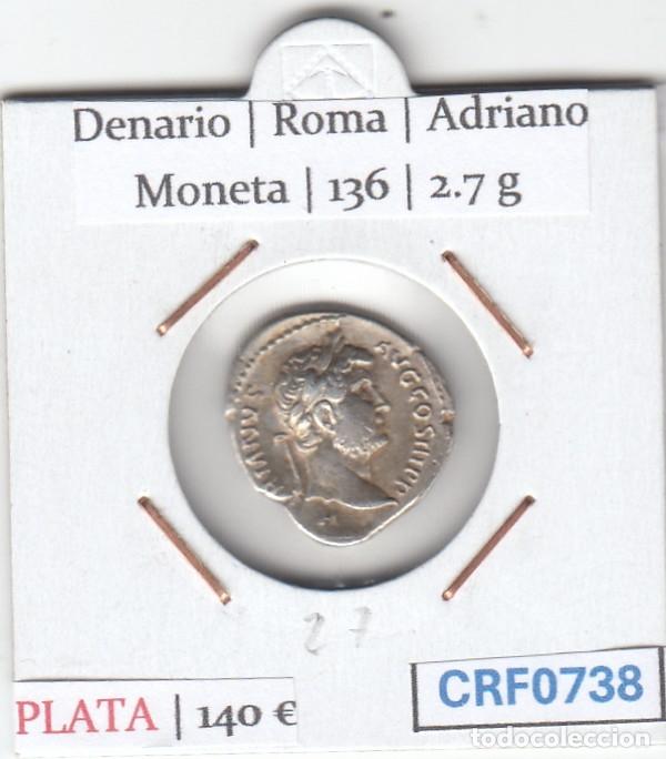 Monedas Imperio romano: CRF0738 MONEDA DENARIO ROMA ADRIANO MONETA 136