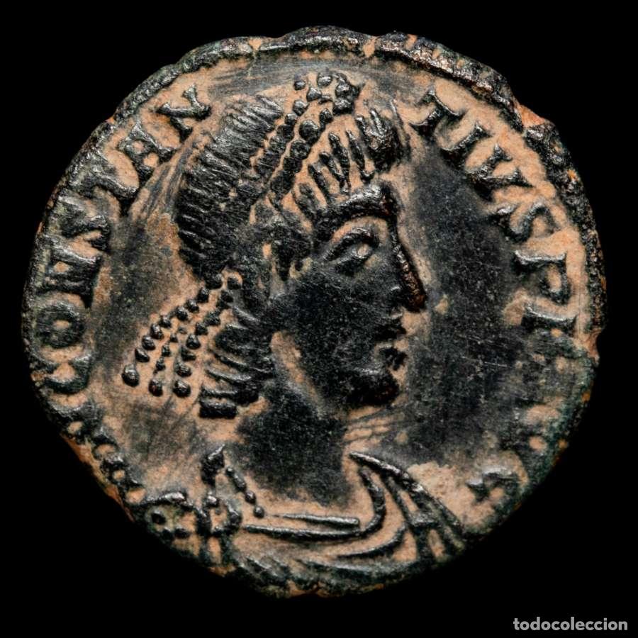 Monedas Imperio romano: Constancio II AE17. Aquileia. FEL TEMP REPARATIO/II//AQT. Escasa.