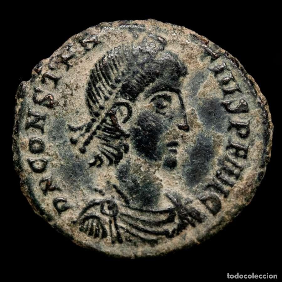 Monedas Imperio romano: Constancio II 253-268 dC, AE18. Cyzico. FEL TEMP REPARATIO//SMK&euro;