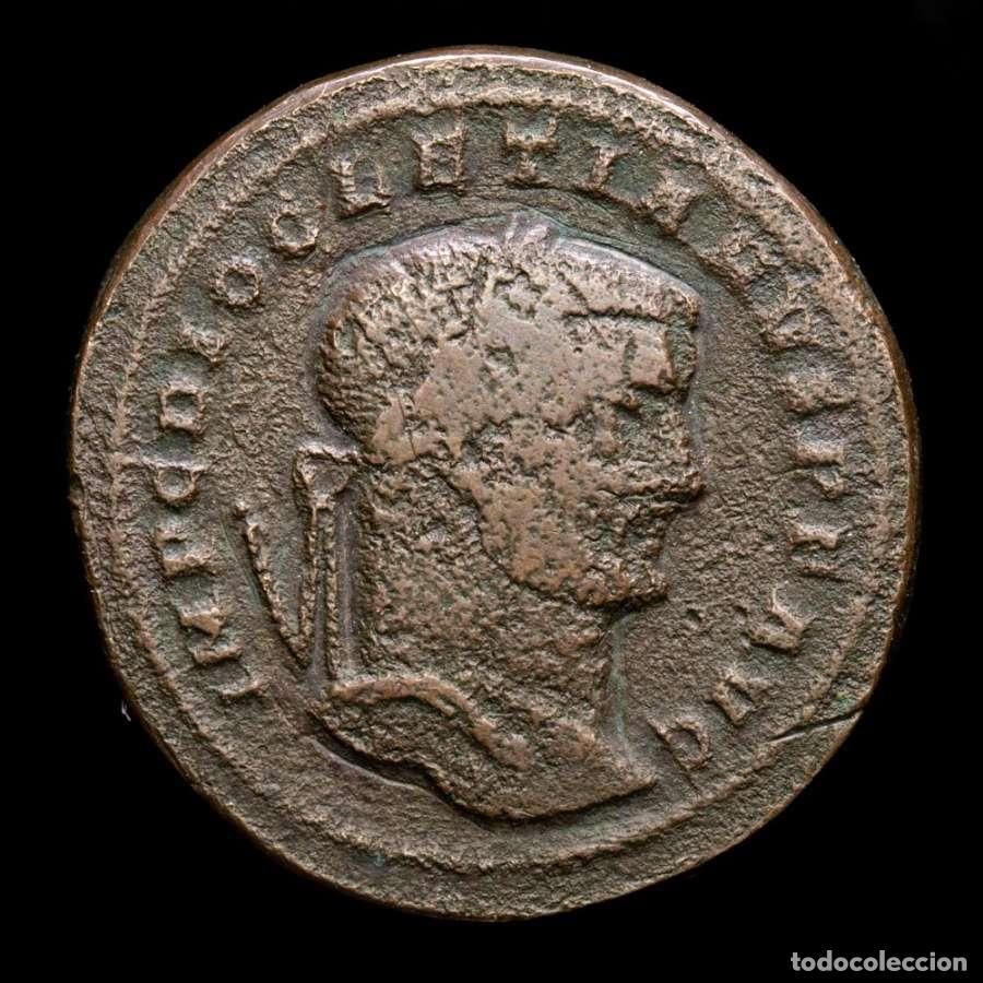Monedas Imperio romano: Diocleciano - &AElig; Follis de Roma. Genio - R / B. 296/7 dC. (6051)