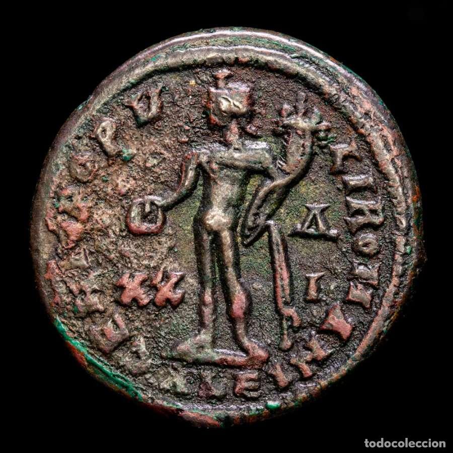 Monedas Imperio romano: Maximiniano - Follis, Alejandria, GENIO POPVLI ROMANI XX-&Delta;I / ALE
