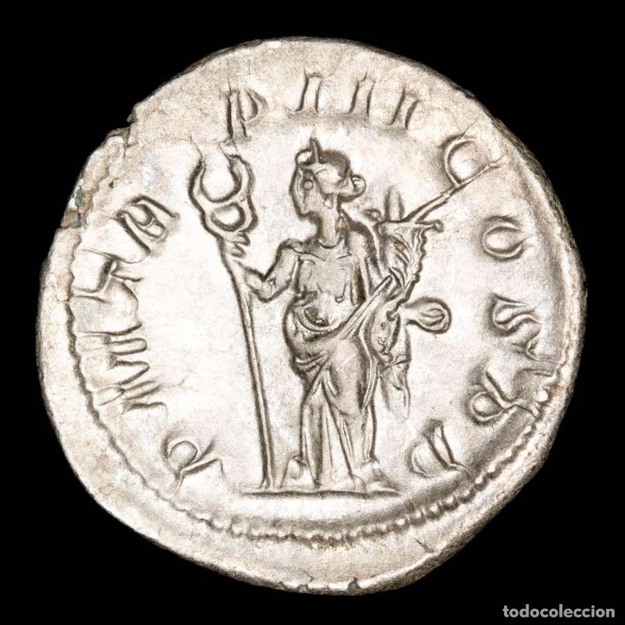 Monedas Imperio romano: Filipo I Arabe 244-249 dC. Antoniniano PM TRP IIII COS PP Felicitas
