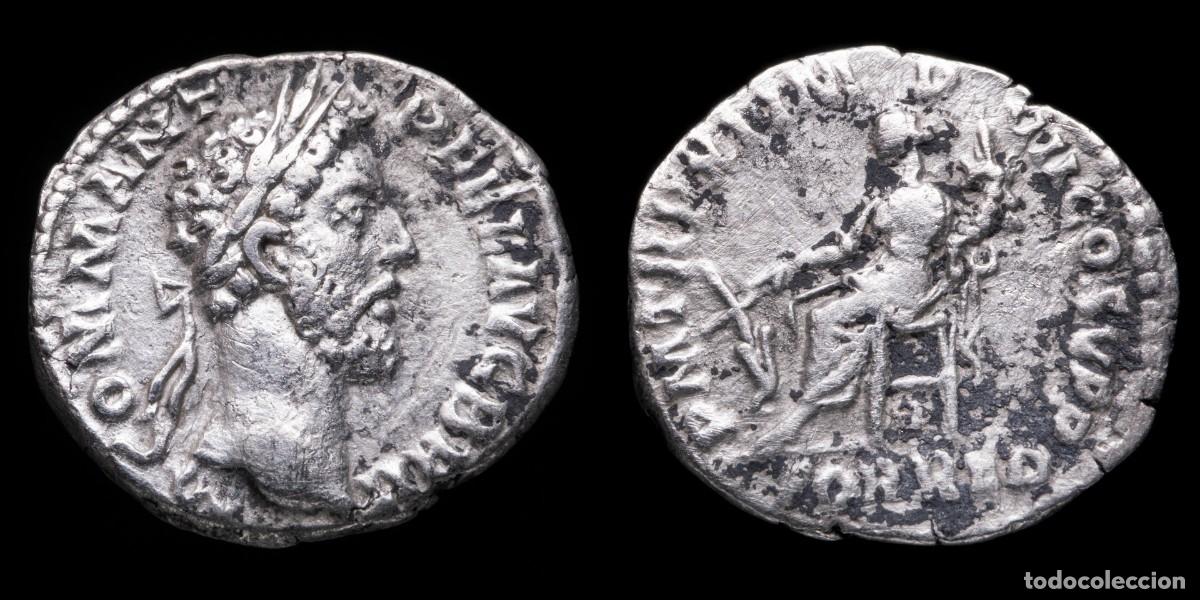Monedas Imperio romano: Commodus Denarius - PM TR P XI IMP VII COS V PP / FOR RED - 15 mm / 2,49 gr.