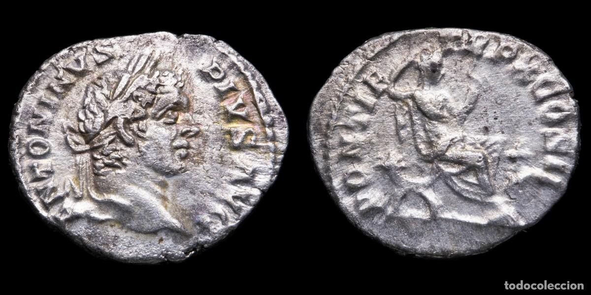 Monedas Imperio romano: Caracalla Denarius - PONTIF TR P X COS II - 22 mm / 2,83 gr.