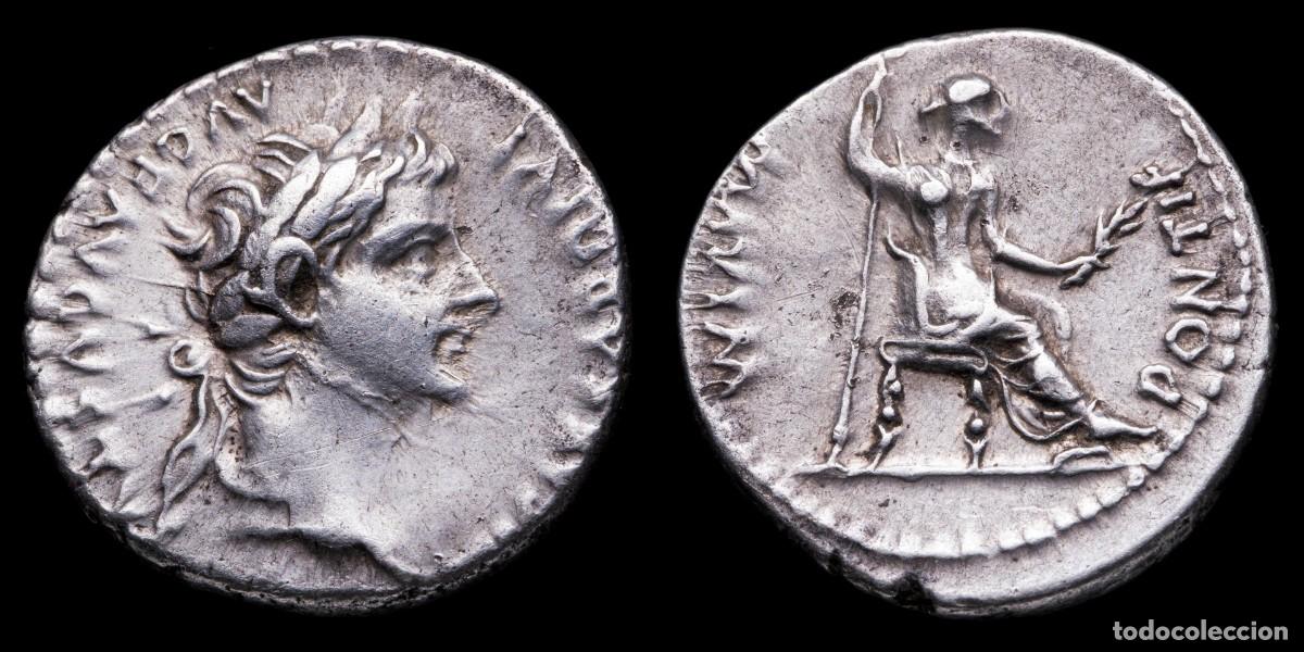 Monedas Imperio romano: Tiberius Denarius - PONTIF MAXIM - 18 mm / 3,89 gr.