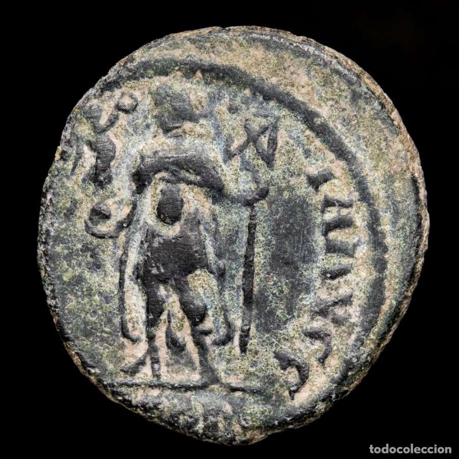 Monedas Imperio romano: Magno Maximo 383-8 dC. &AElig; Maiorina Lyon VICTORIA AVGG / LVGP (3875)