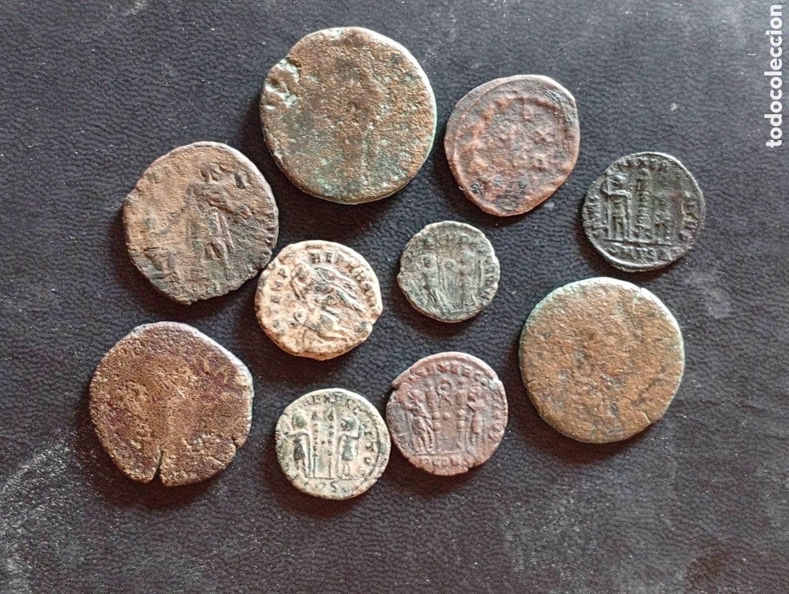 Monedas Imperio romano: Conjunto de 10 monedas romanas - Foto 2