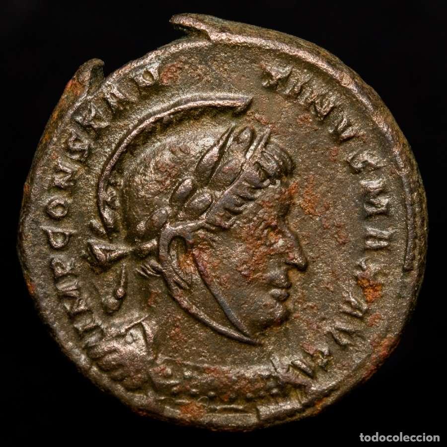 Monedas Imperio romano: Constantino I - &AElig; Follis VICTORIAE LAETAE PRINC PERP STR, Trier