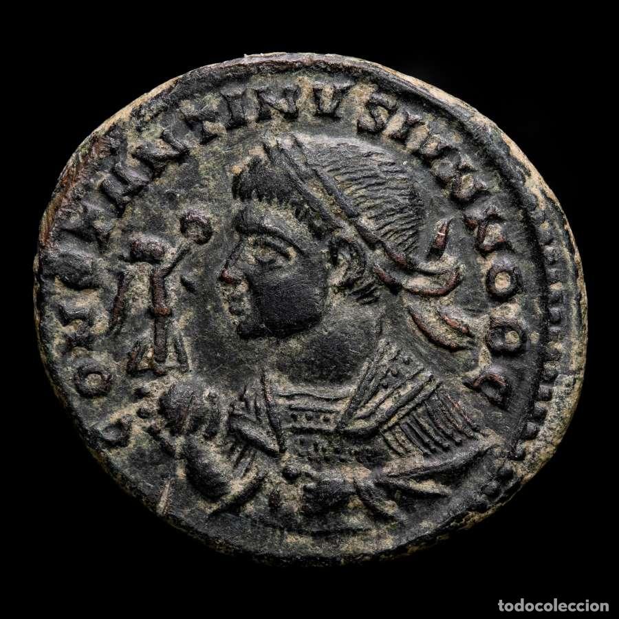 Monedas Imperio romano: Excelente Busto de Constantino II - Follis BEATA de Trier.