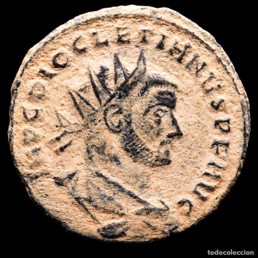 Monedas Imperio romano: Diocleciano (284-305) 1/4 follis radiado Cartago. VOT XX FK (7589)