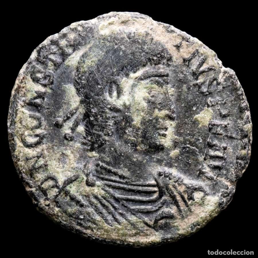Monedas Imperio romano: Constancio II 316-337 dC, AE18. Arles FEL TEMP REPARATIO - E / PCON
