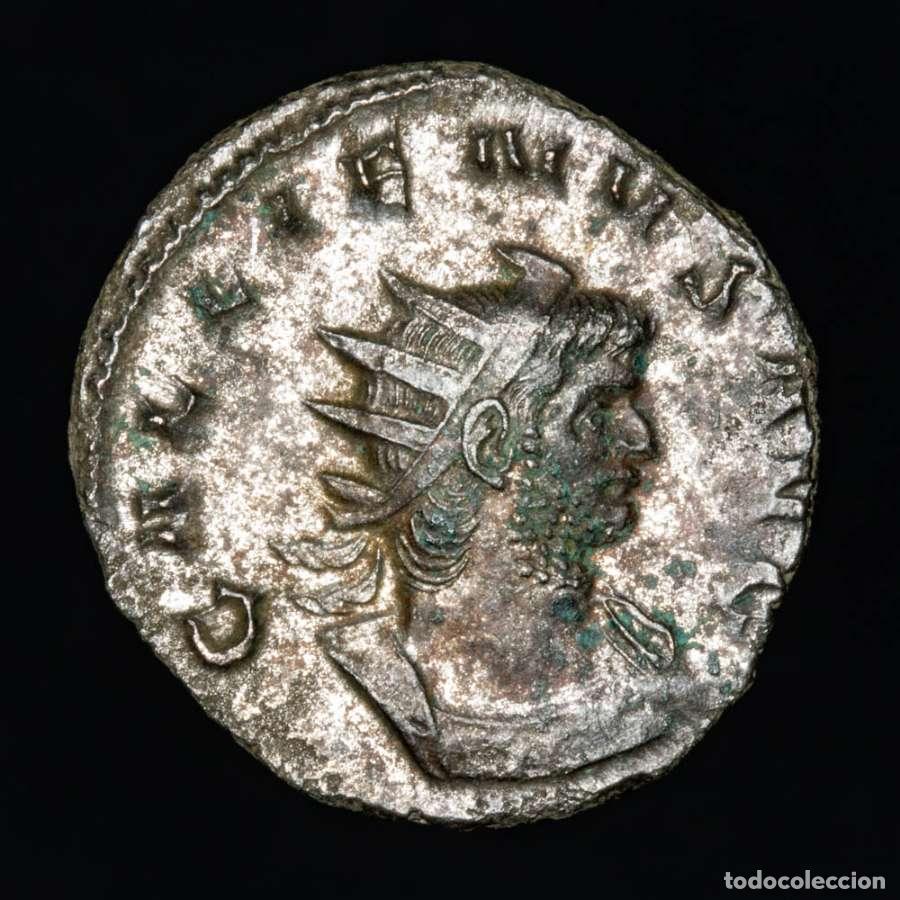 Monedas Imperio romano: Gallieno, antoniniano, Roma, 261-262 dC. VICTORIA AVG III - T (579)