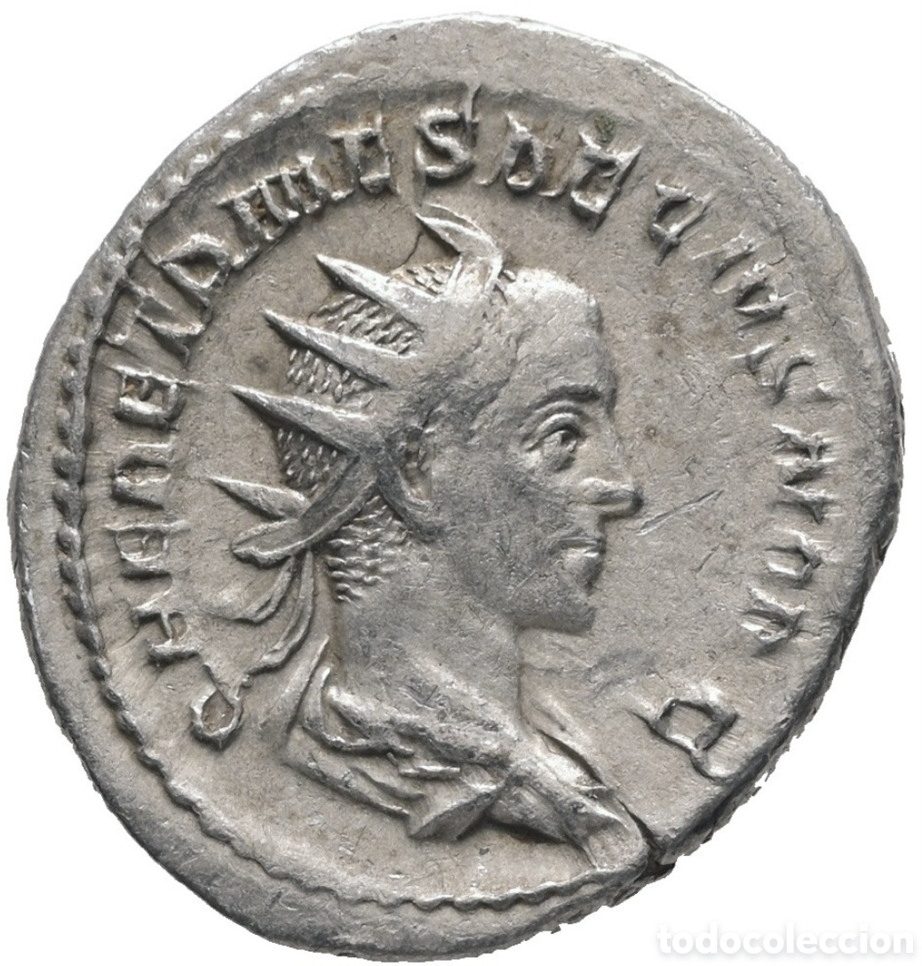Monedas Imperio romano: Antoniniano de Herennio Etrusco 3,89 gramos 22,76 grms