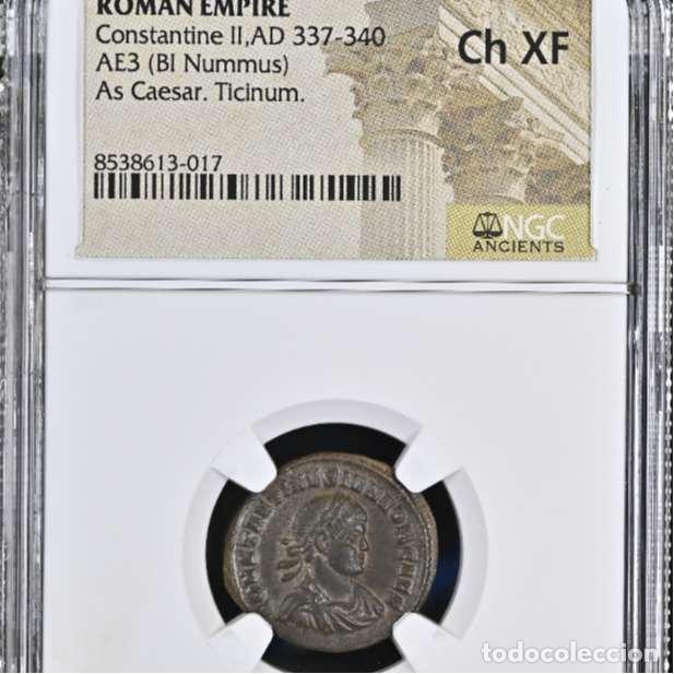Monedas Imperio romano: Constantino II - Follis. DOMINORVM NOSTRORVM CAESS VOT V Ticinum
