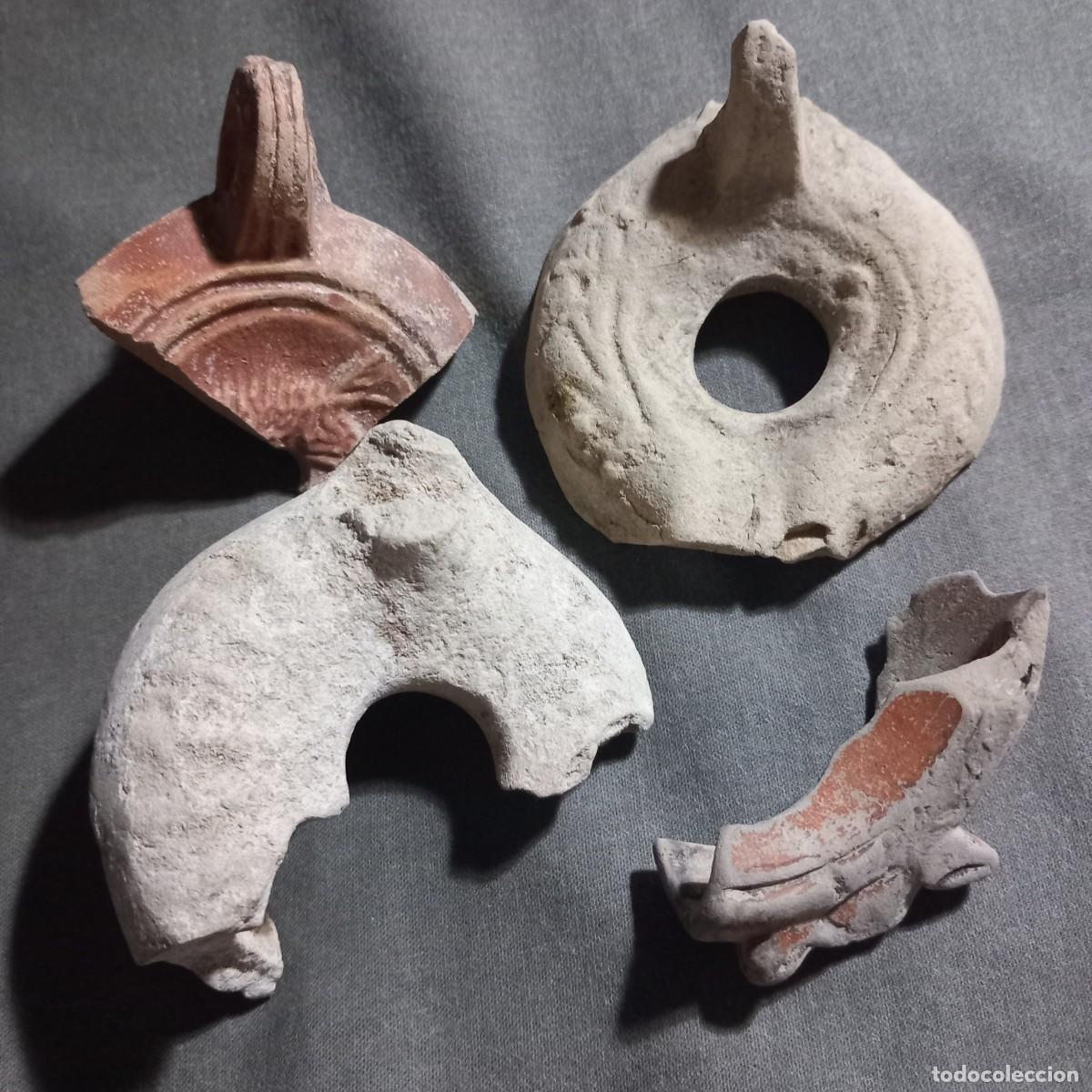 Monedas Imperio romano: Lote de fragmentos de lucernas de &eacute;poca romana.