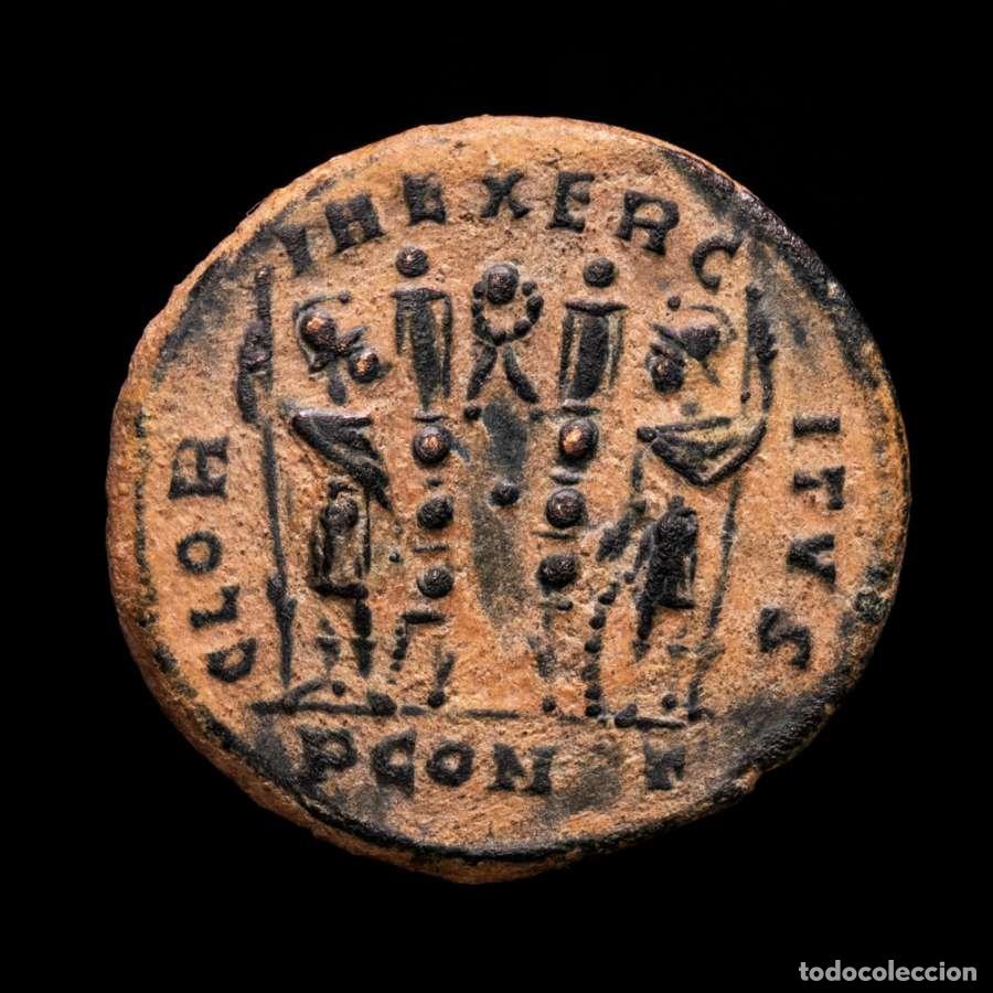 M&uuml;nzen R&ouml;misches Reich: Constantino II. Arles. GLORIA EXERCITVS Guirnalda / SCONST (6346)