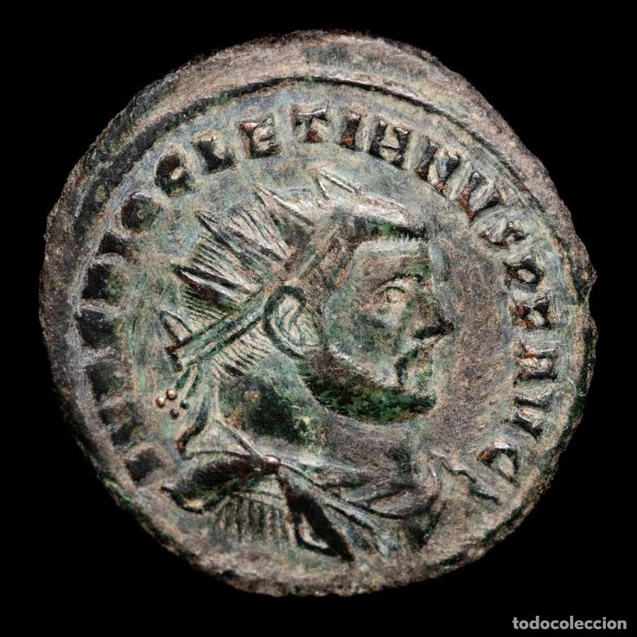 Monedas Imperio romano: Diocleciano (284-305) 1/4 follis radiado Cartago. VOT XX FK (6425)
