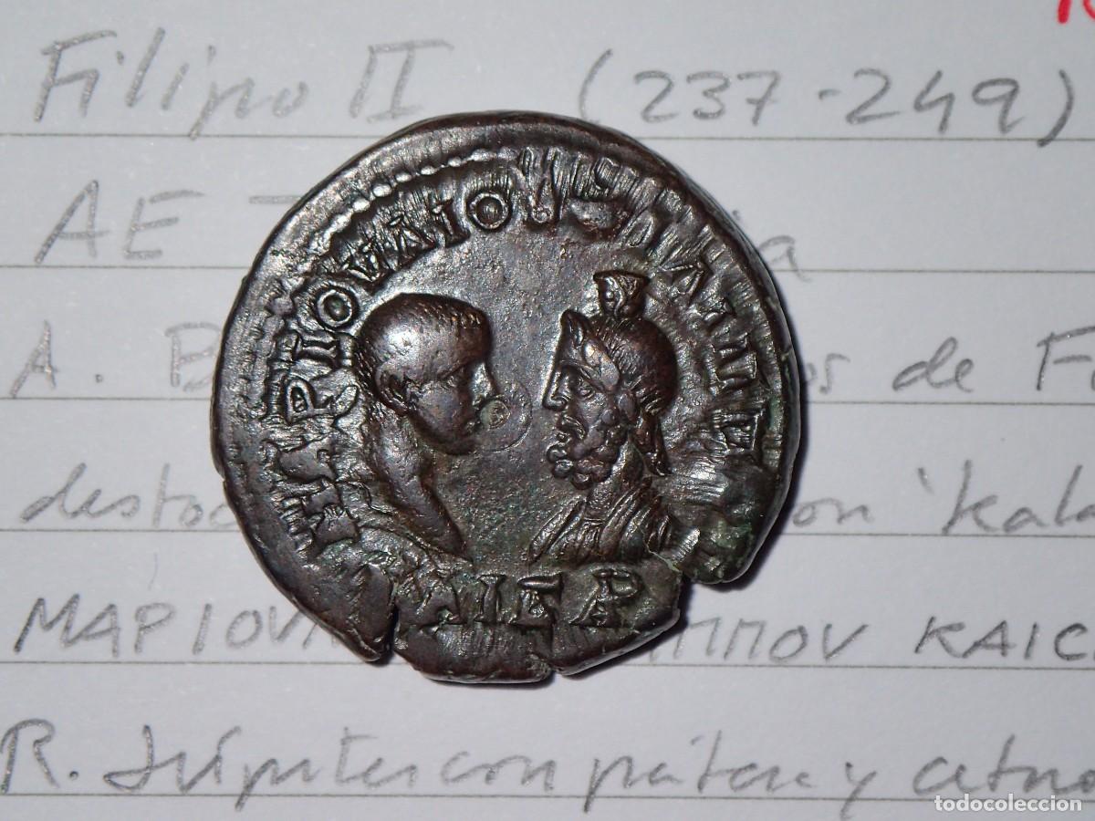 Monedas Imperio romano: AE TETRASSARIA MESEMBRIA FILIPO II SERAPIS 244-47 casi EF Thrace Philip II Jupiter