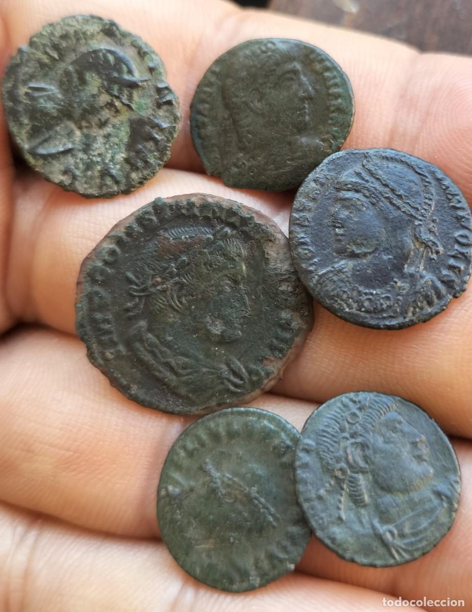 Monedas Imperio romano: Lotecillo de monedas romanas de bronce y vellon