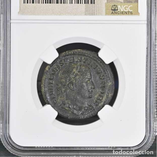 Monedas Imperio romano: Constantino I como Cesar, &AElig; Follis GENIO POP ROM S-A / PTR Trier.