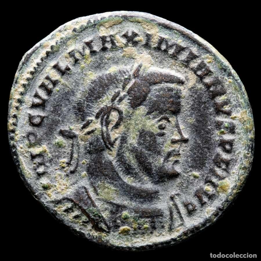 Monedas Imperio romano: Maximiano I, 307 d.C. Follis, GENIO POP ROM - N / PLG. Lugdunum.