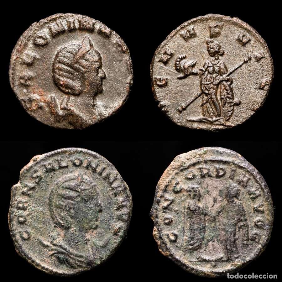 Monedas Imperio romano: Salonina, pareja de antoninianos. VENVS VICTRIX / CONCORDIA AVGG