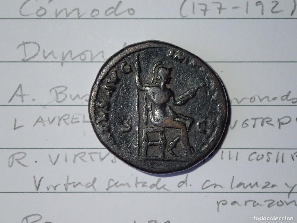 Monedas Imperio romano: DUPONDIO C&Oacute;MODO 180 VIRTVS Dupondius Commodus Virtus - Foto 2