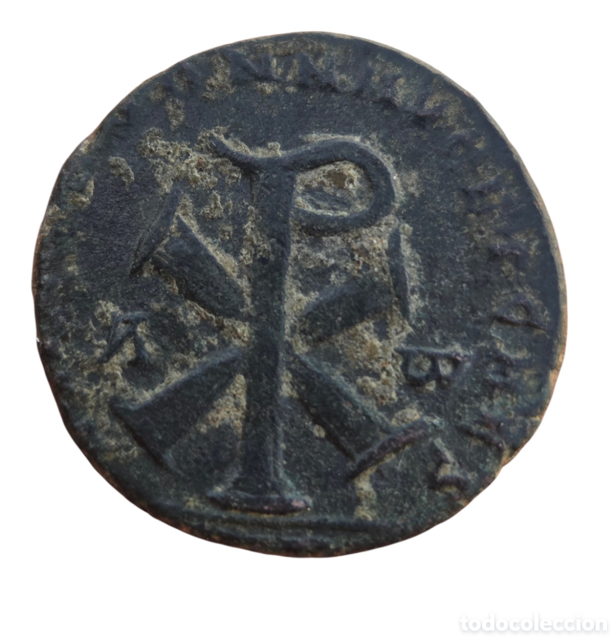 Monedas Imperio romano: Interesante Maiorina de Magnencio, CRISMON